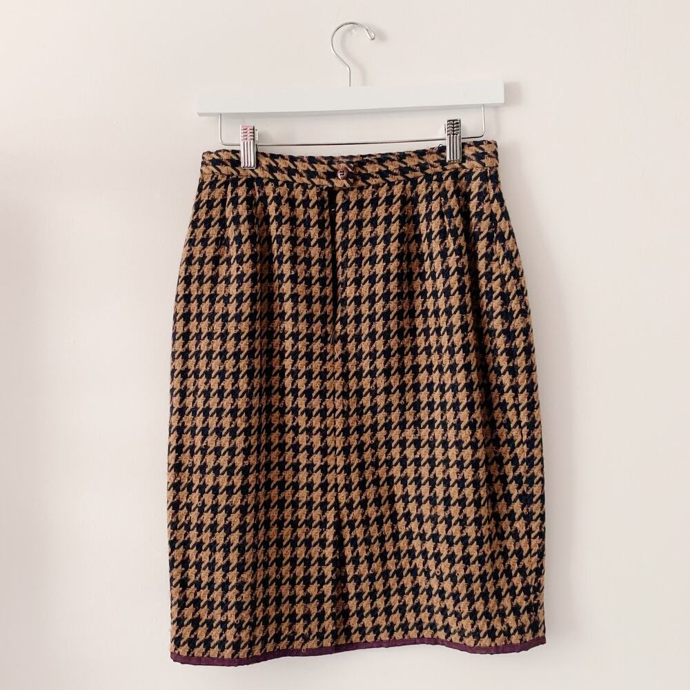 Vintage 1980 Christian Dior Herringbone Wool 2pc Set - Picture 4 of 10